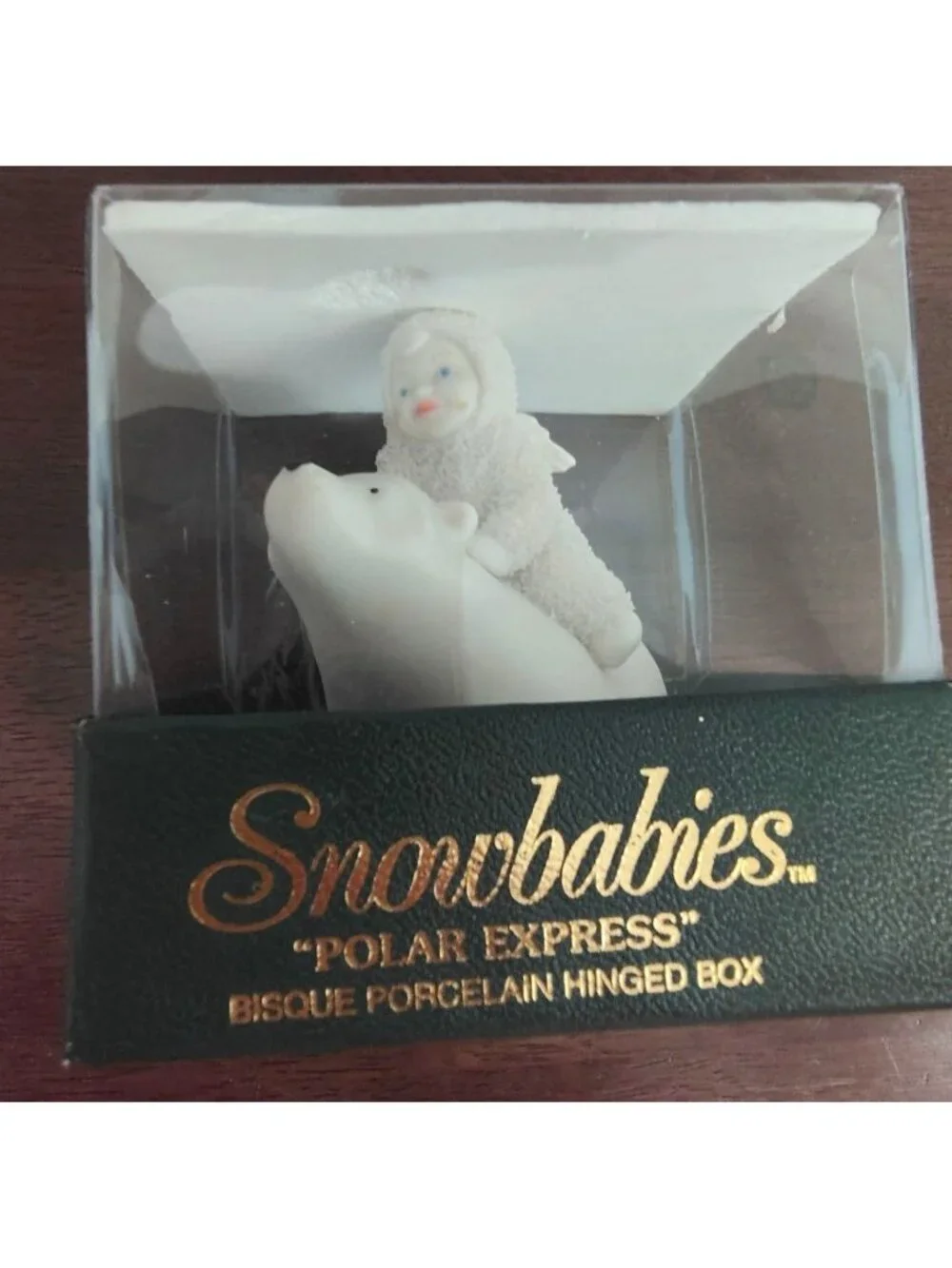 Department 56 Snowbabies Polar Express Trinket Box Christmas Bisque
